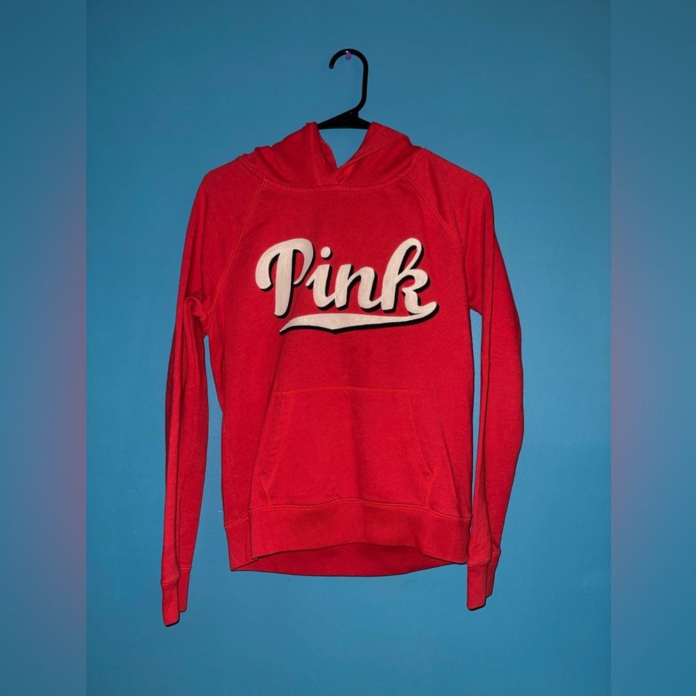 Victoria’s secret Pink Retired Logo Red Sweatshirt Pullover Hoodie S